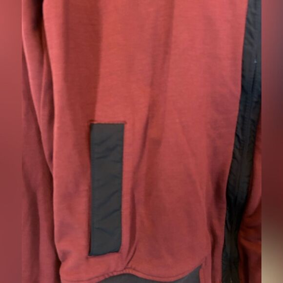 Tommy Hilfiger Burgundy Navy Colorblock Lightweight Varsity Bomber Jacket L - Picture 3 of 11